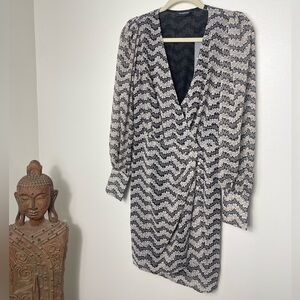 NWT The Kooples Short Floral Wrap Long Sleeved Dress Size 4 (The Kooples XL)